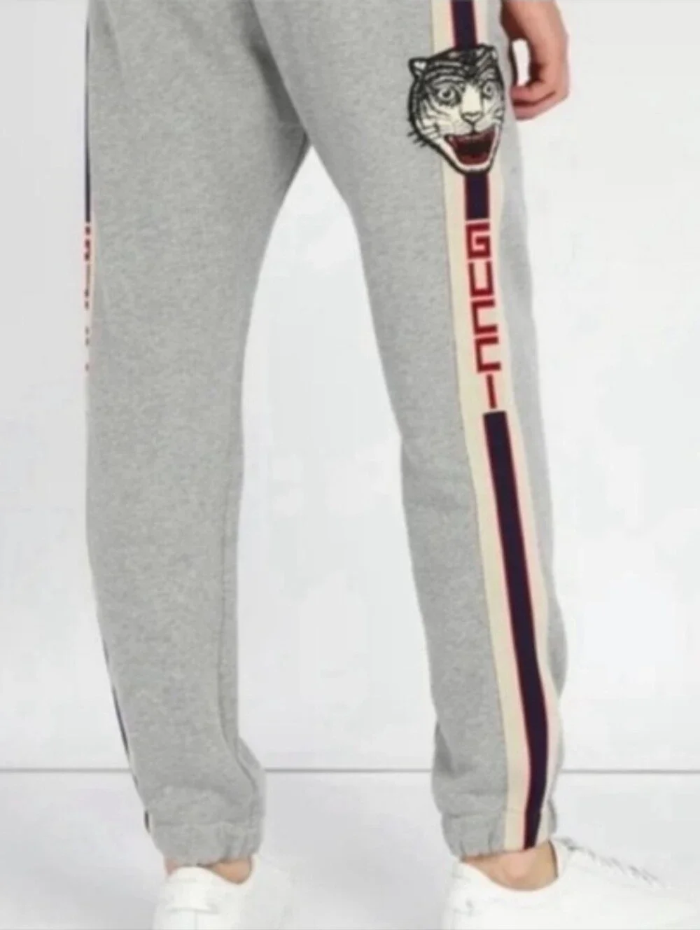 New Gucci Tiger Track Sweatpants In Grey EXCELLENT CONDITION 100% Authentic XS